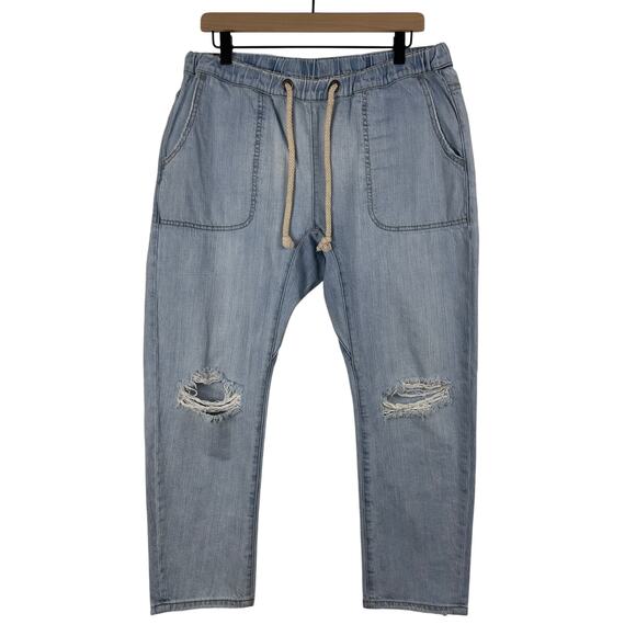 One Teaspoon Shabbies Drawstring Boyfriend Jeans Hustler Distressed Baggy Large - Picture 5 of 15